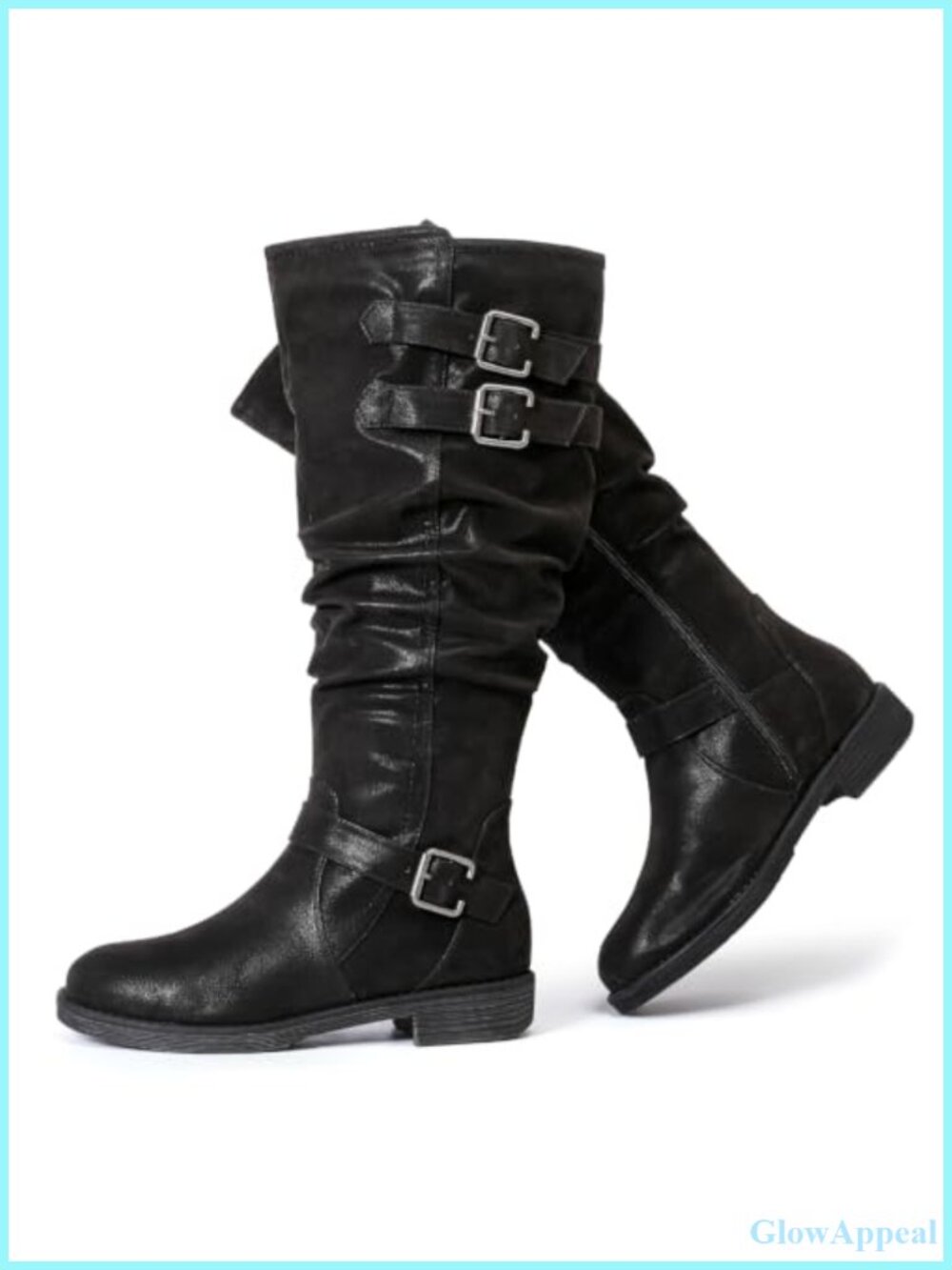 Extra Wide Calf Knee-High Boots Faux Leather Memory Foam Comfort